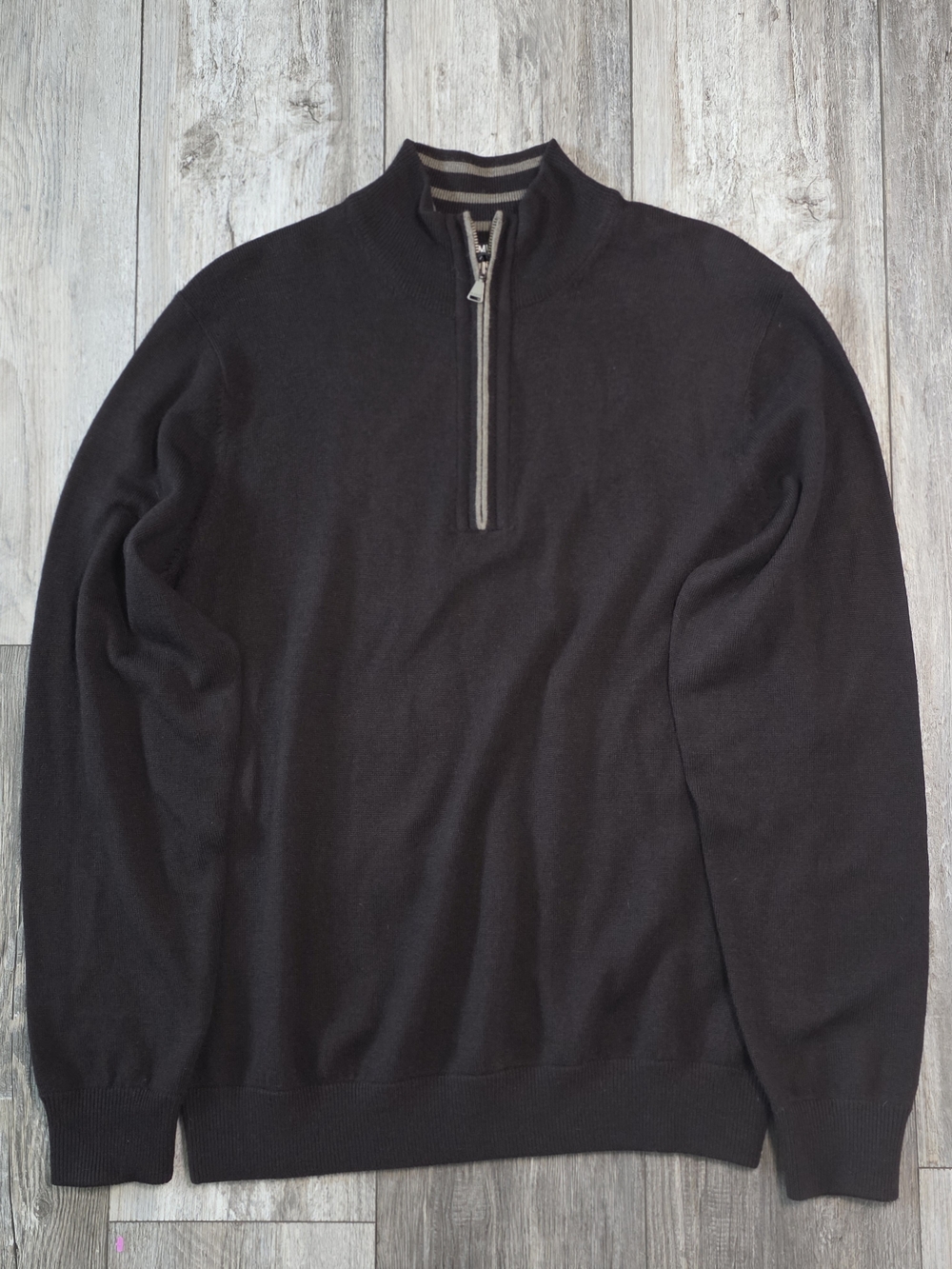 Murano Men's 100% Extra Fine Merino Wool 1/4zip Pull Over Sweater Sz Md